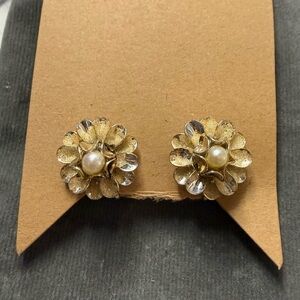 Vintage Gold and Silver Floral Earrings